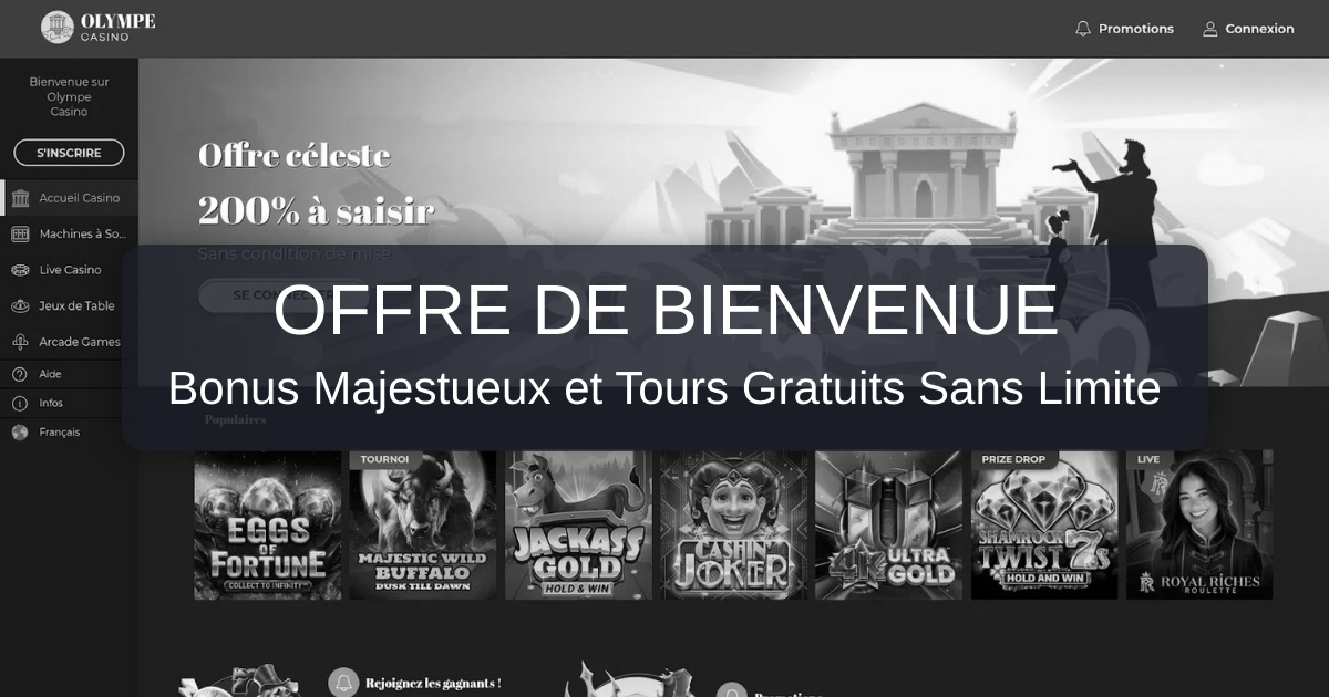 Olympe Casino welcome bonus